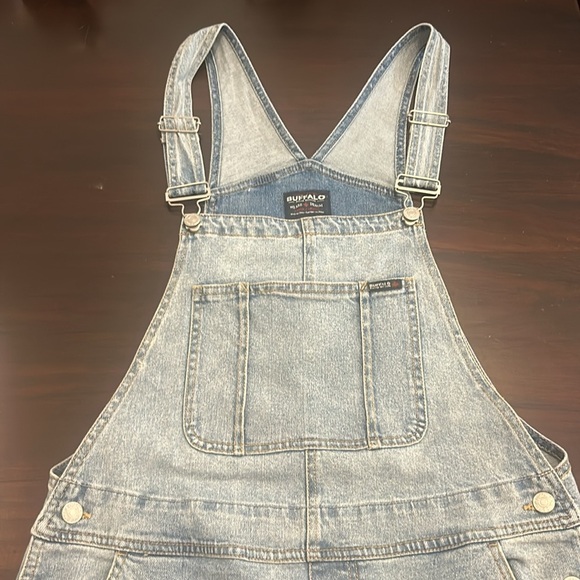 Buffalo David Bitton Denim Short Overalls Shortalls Women’s Size L - Picture 15 of 16